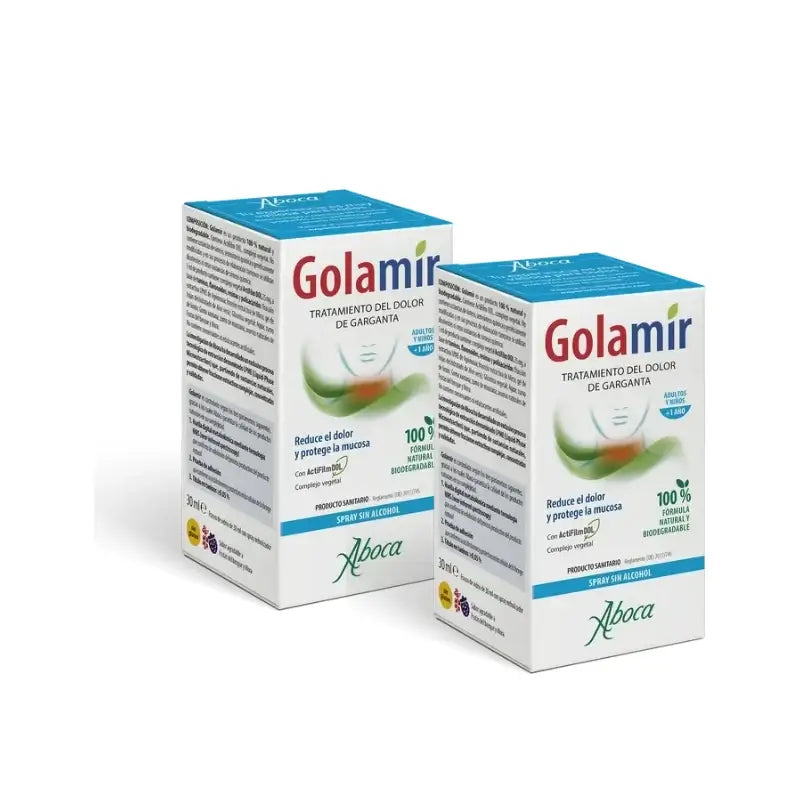 Aboca Golamir 2Act alkoholiton kurkkusuihke, 30 ml, 2 kpl:n pakkaus