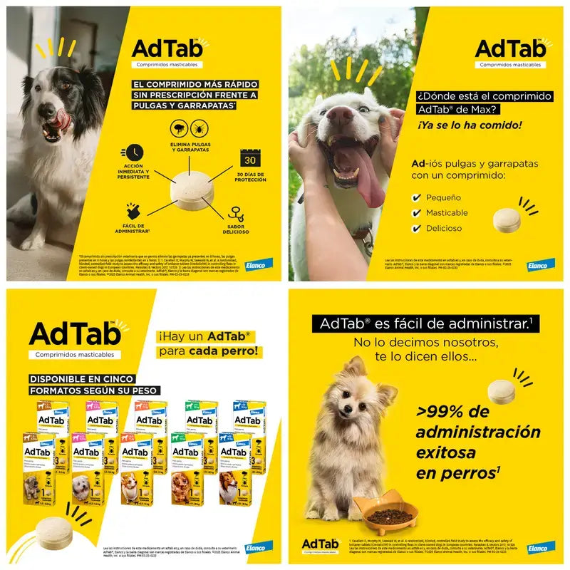 AdTab 450 mg purutabletit koirille (11–22 kg), 3 pakkausta