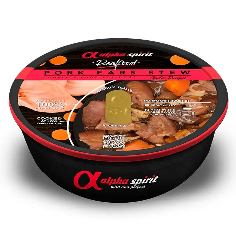 Alpha Spirit Canine Realfood Pork Ear Stew, 9 x 280 g