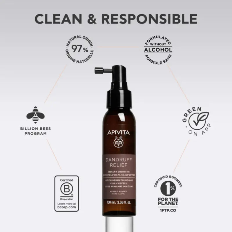 Apivita välittömästi rauhoittava dermatologinen päänahkavoide, 100 ml