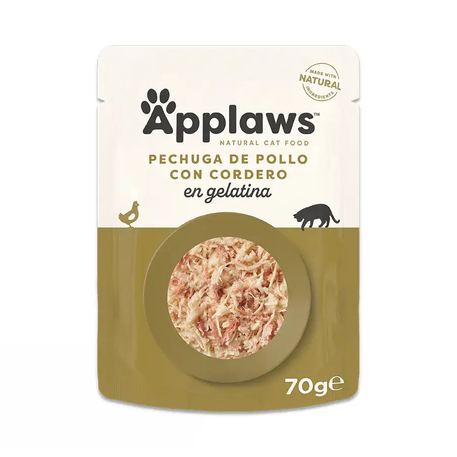 Applaws Cat -kanan ja lampaan liha -pussi hyytelössä, 16 x 70 g
