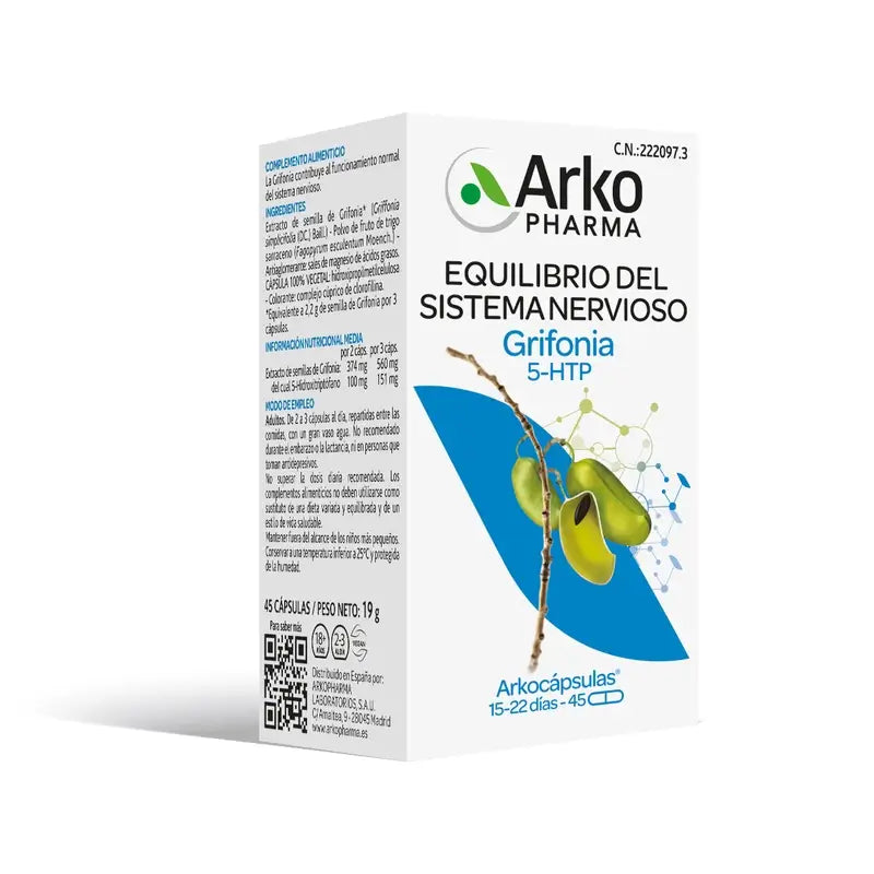 Arkocápsulas Grifonia – 5-HTP 85-hydroksitryptofaani, 45 kappaletta