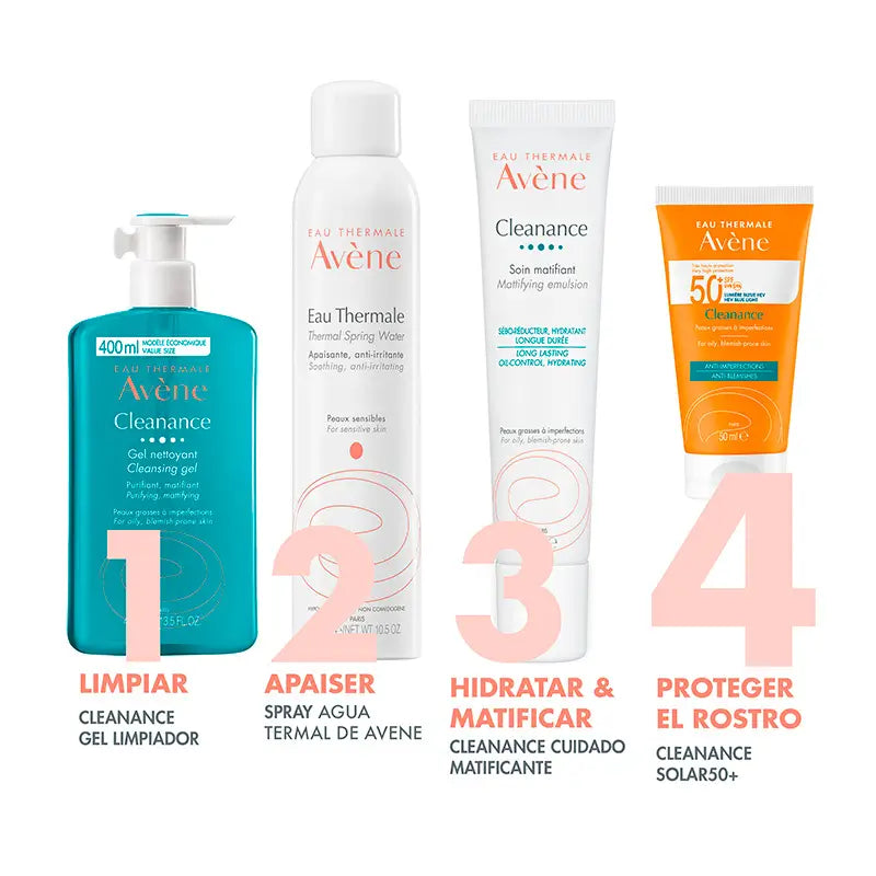 Avène Cleanance Solar SPF 50+, rasvaiselle iholle, 50 ml