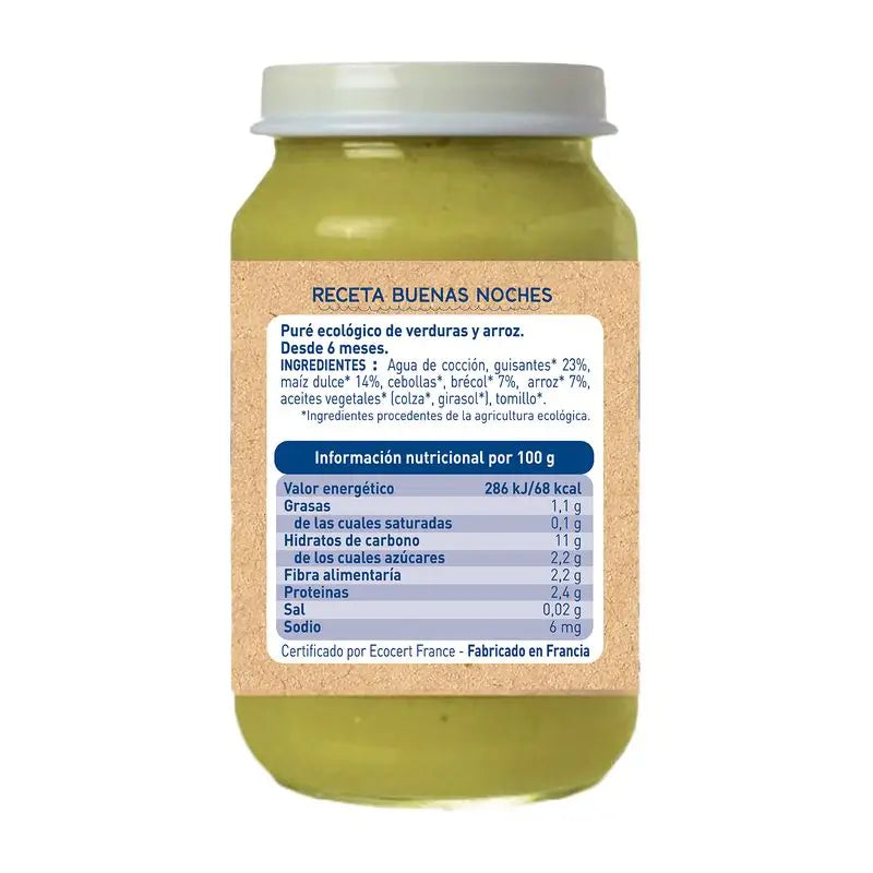 Babybio Hyvää yötä - herneet, maissi, riisi, 200 g