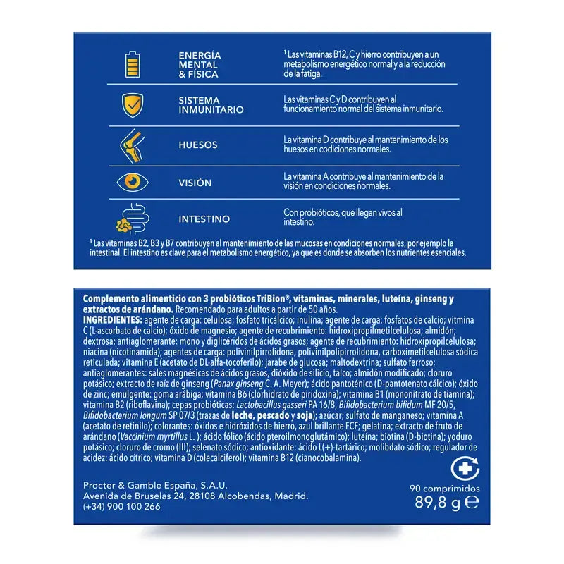 Bion3 Energy 50+ -monivitamiinivalmiste, 90 tablettia