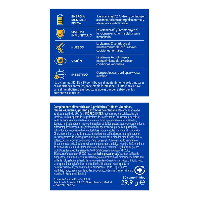 Bion3 Energy 50+ -monivitamiinit, 30 tablettia