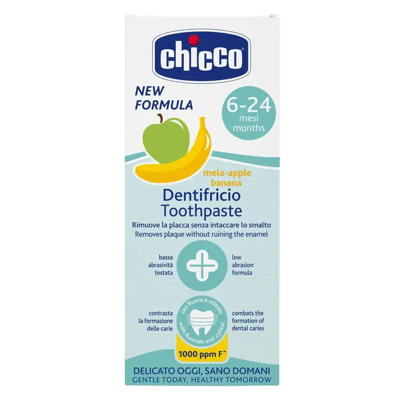 Chicco Omena- ja banaanihammastahna 6–24 kk, fluori