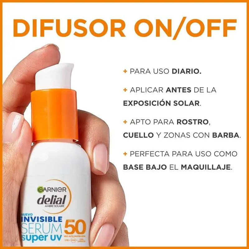 Delial Serum Invisible Super UV SPF50 päivittäinen aurinkovoide, kevyt tunne, 40 ml