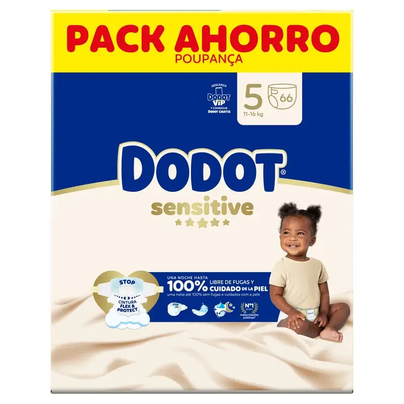 Dodot Sensitive, koko 5, 66 vaippaa
