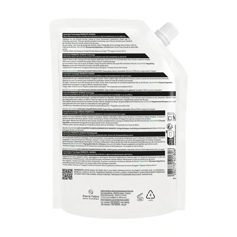 Ducray Kelual Squanorm Ch C Eco-rasva, täyttöpakkaus, 400 ml