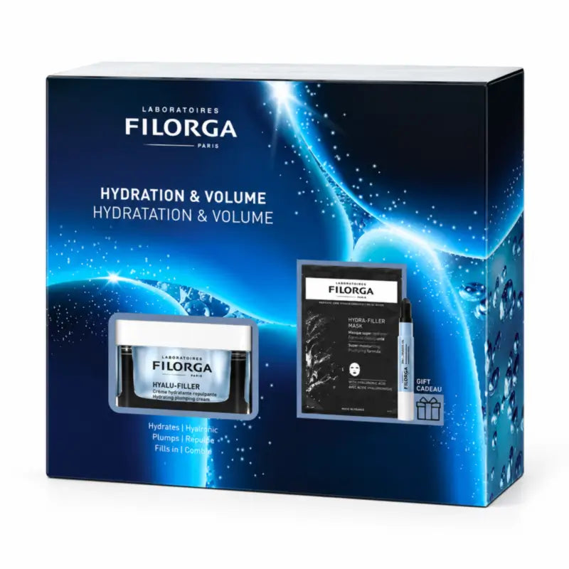 Filorga Hyalu-Filler -paketti: voide + huulivoide + välitön kosteuttava naamio