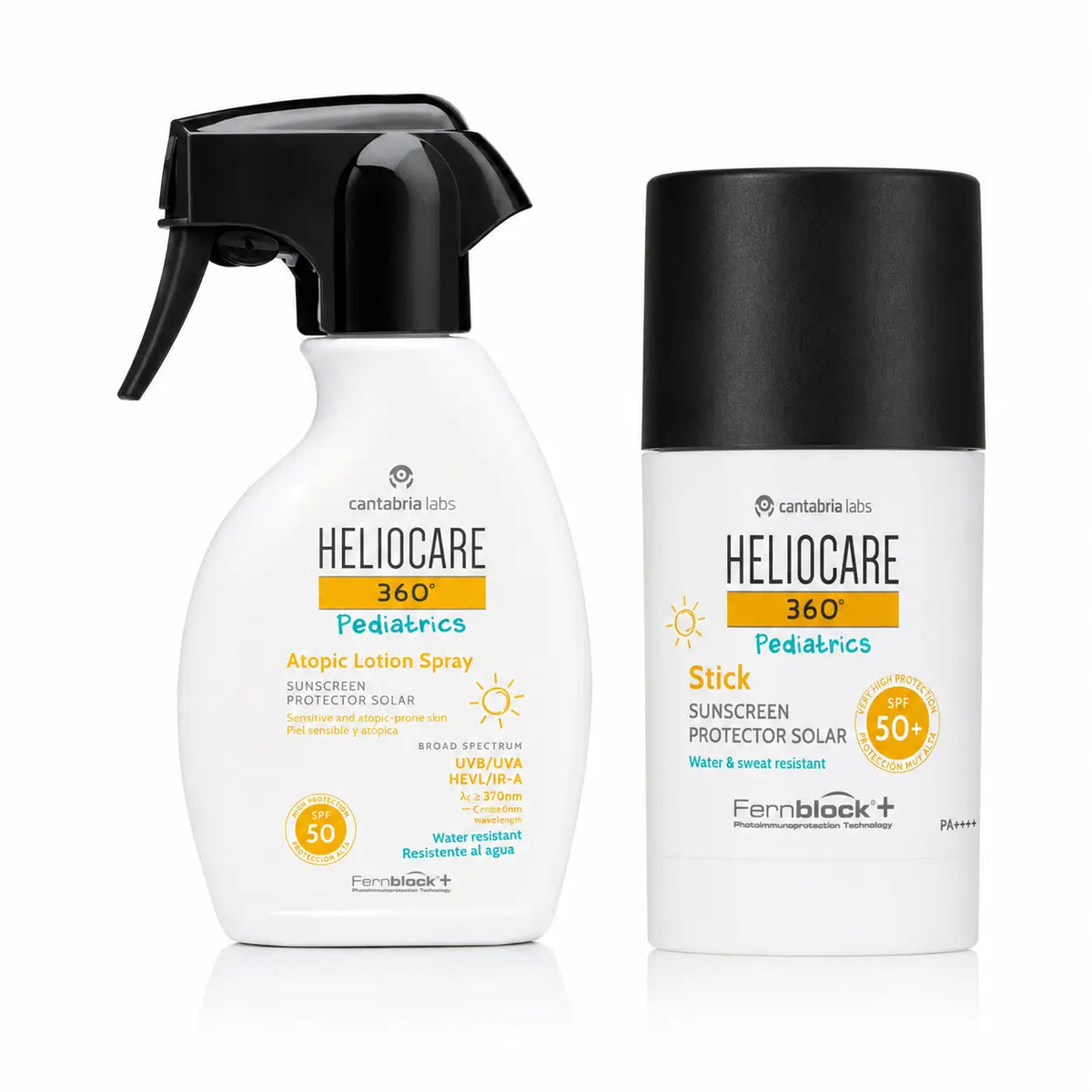Heliocare Pack 360º Pediatrics Atopic -voidesuihke SPF50 250 ml + suojavoide SPF50+ 25 g
