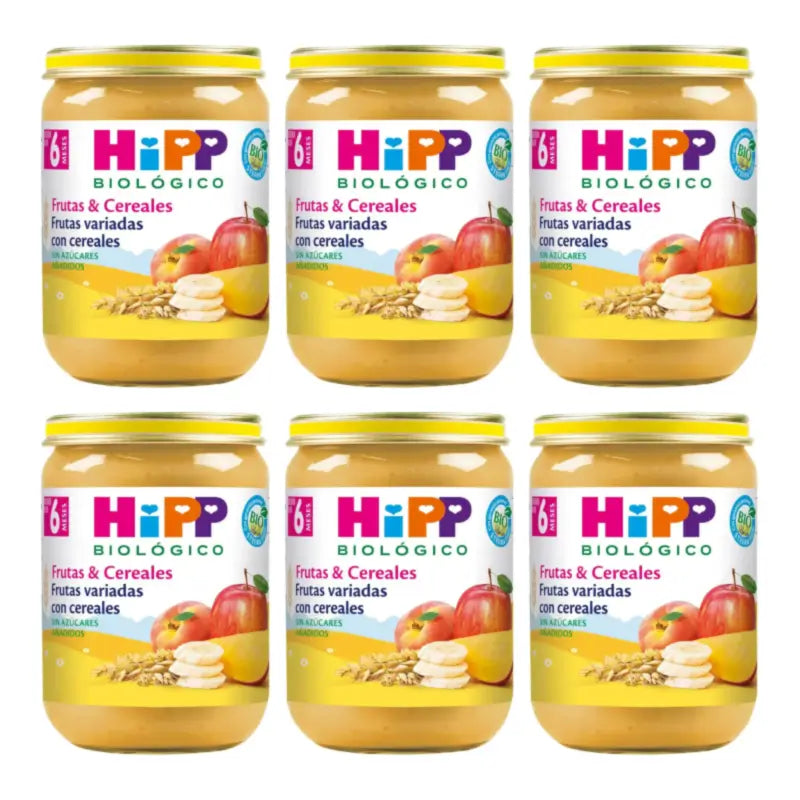 Hipp Bio -hedelmä- ja viljaseospurkki, 6 kpl x 190 g