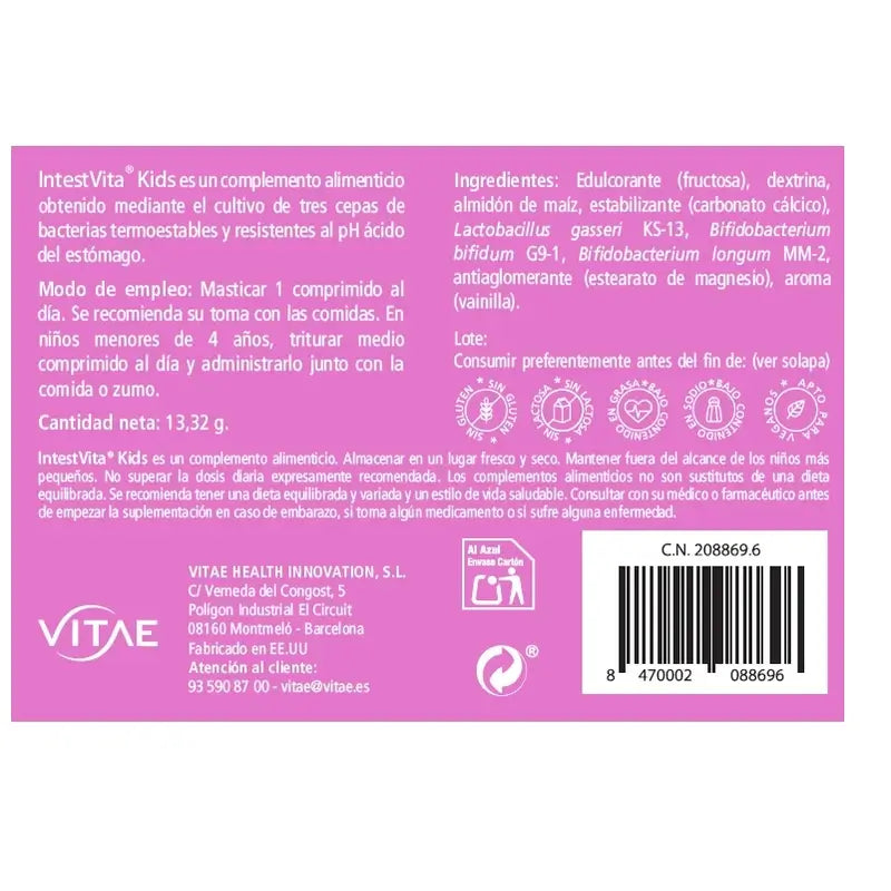 IntestVita Kids 30 tablettia – sisältää probiootteja