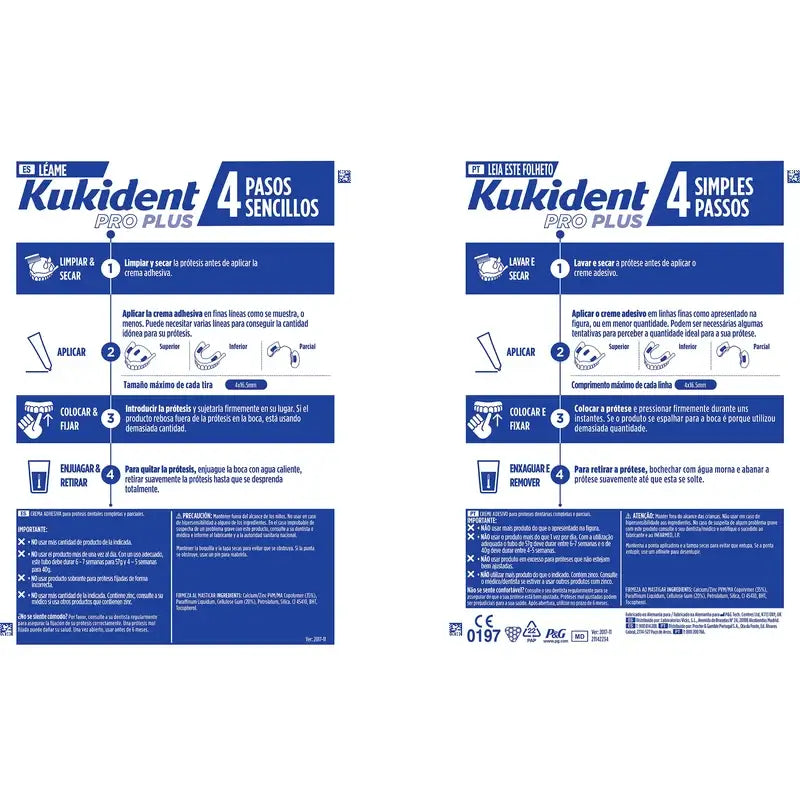 Kukident Cuadruplo Pro Plus – purunlujuus, 4 x 57 g