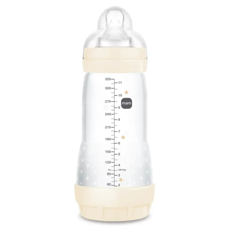 Mam Baby Easy Start -tuttipullo, ilmavaivoja ehkäisevä, neutraali, kiiltävä, 320 ml