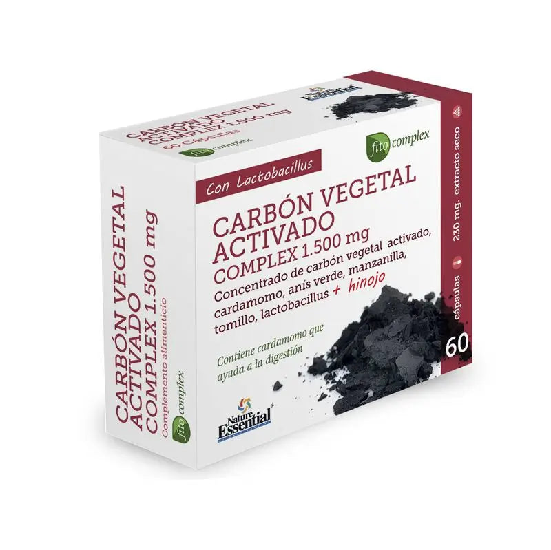 Nature Essential Blister Activated Vegetable Carbon Complex , 60 capsules