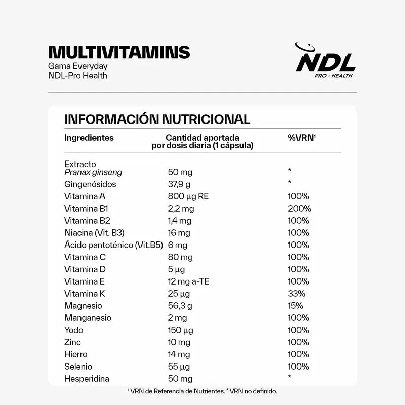 NDL Pro-Health -monivitamiinit, 30 kapselia