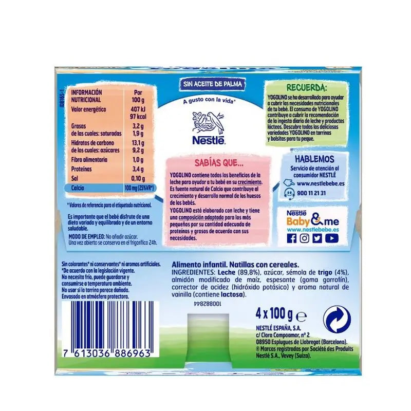 Nestlé Yogolino -jälkiruokamurot, 4 x 100 g