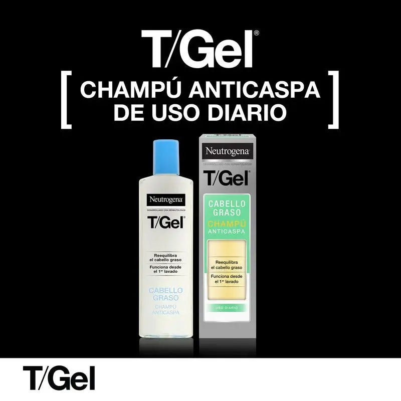 Neutrogena T/Gel hilseä torjuva shampo rasvaiselle hiukselle, 2 x 250 ml