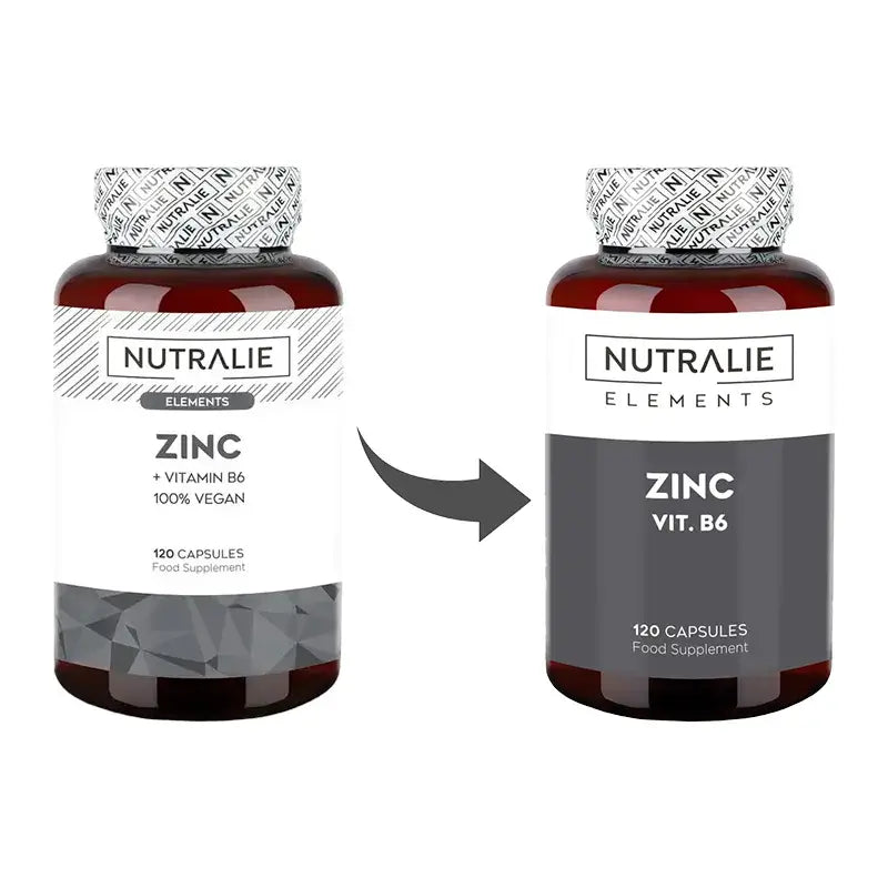 Nutralie Sinkki ja B6-vitamiini Akne Hiukset Iho Vegaaninen, 120 kapselia