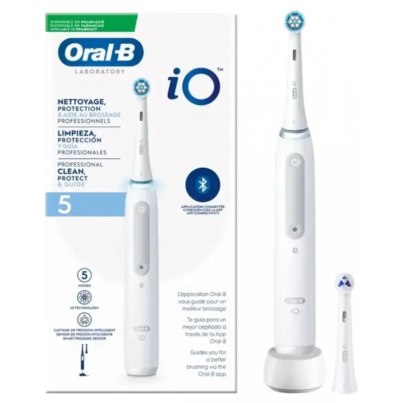 Oral-B Io 5 -sähköhammasharja, valkoinen, 2 harjaspäätä