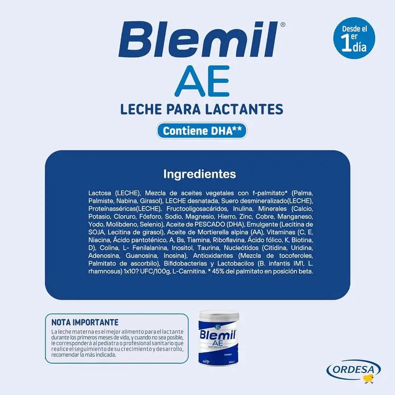 12 kpl:n pakkaus Blemil Plus 1 AE, 800 g