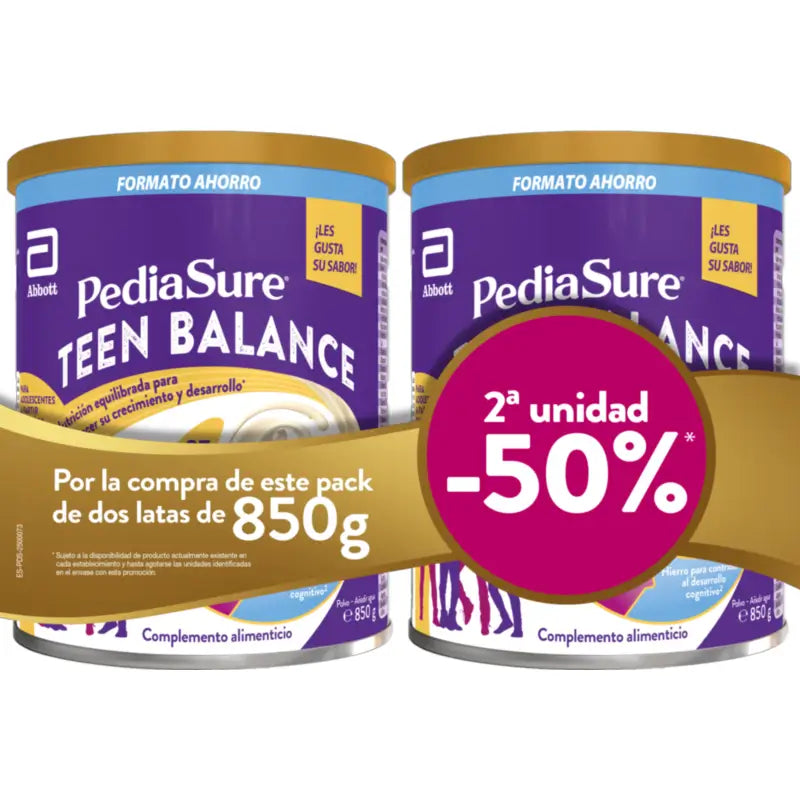 Pediasure-pakkaus: Pediasure Teen Balance, vanilja, 2 x 850 g