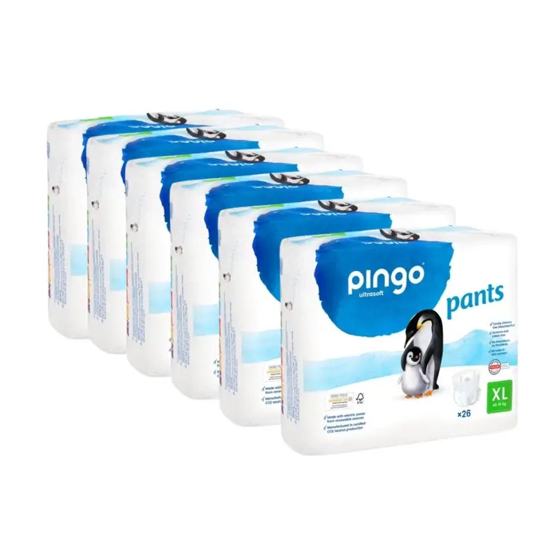 Pingo-ekologiset vaippahousut, koko 6 (16 kg+), 6 x 26 kpl