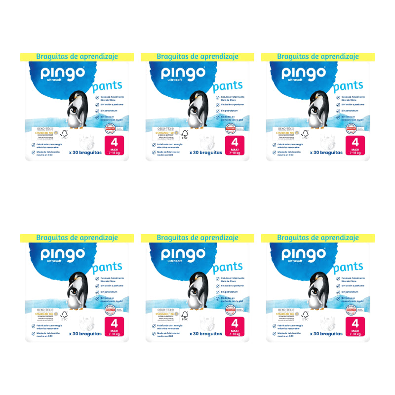 Pingo-ekologiset vaippahousut, koko 4 (7–18 kg), 6 x 30 kpl