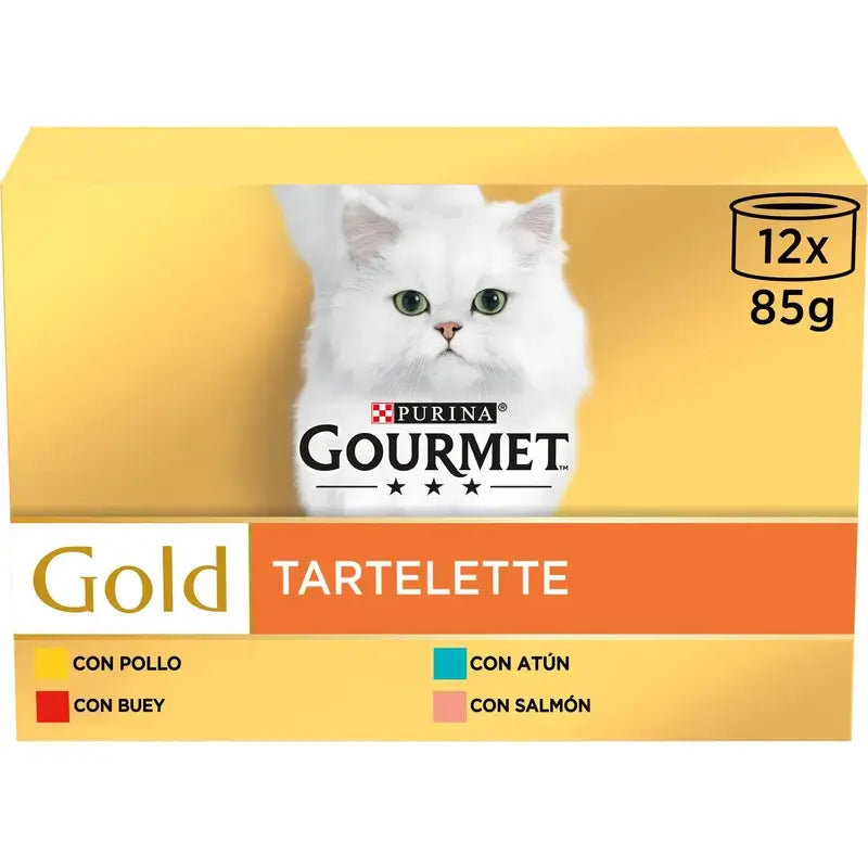 Purina Gourmet Gold Tartallette, 12 x 85 g:n pakkaus, kissan kostearuoka