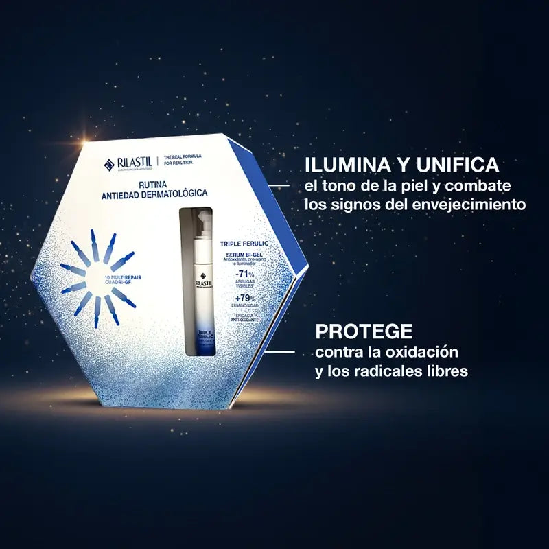 Rilastil Radiance -joulupaketti, 30 ml + 10 ampullia à 1,5 ml