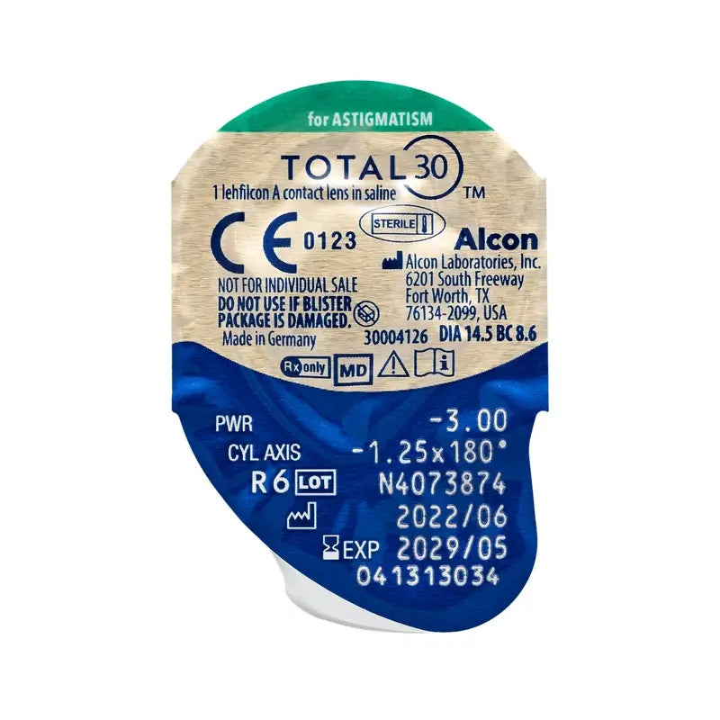 Total30 Monthly Toric Lenses , 6 units