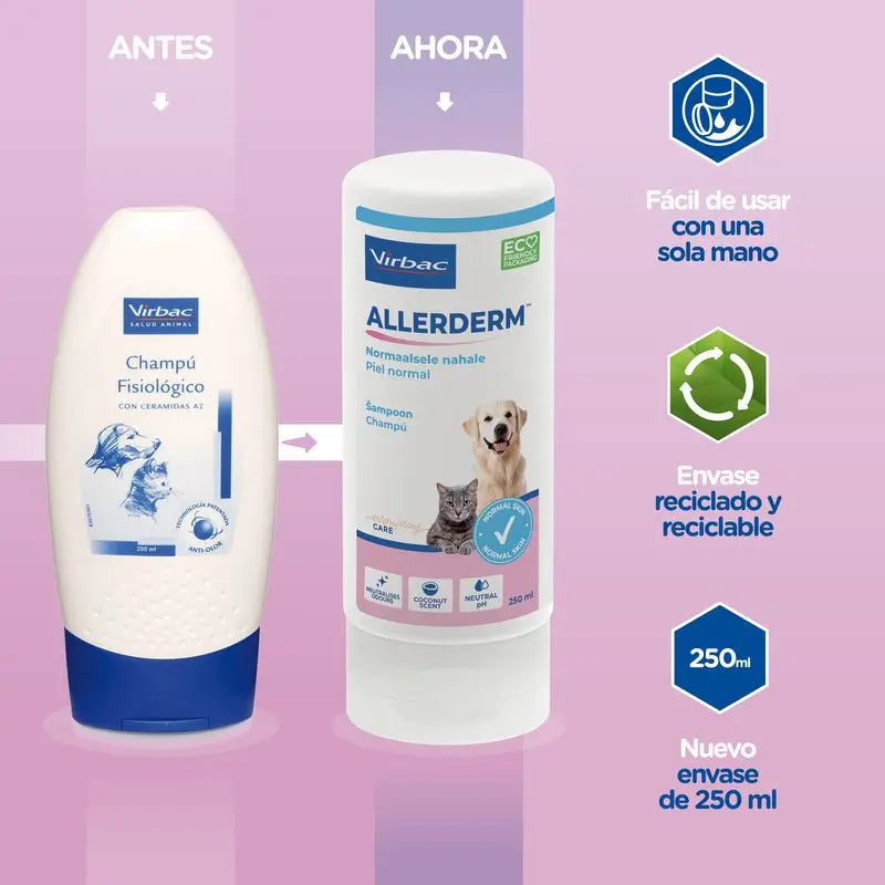 Virbac Allerderm -shampoo normaalille iholle, 250 ml