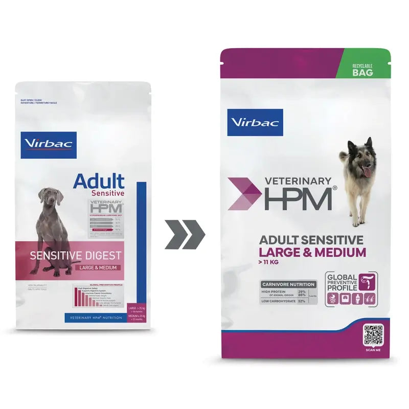 Virbac Hpm Canine Sensitive Digest Large Med. 3 kg, koiranruoka