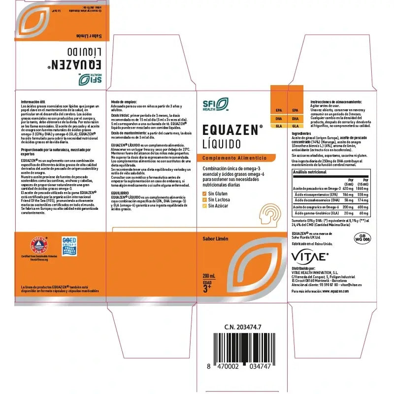 Equazen liquid 200 ml – omega-3- ja omega-6-rasvahappoja nestemäisessä muodossa