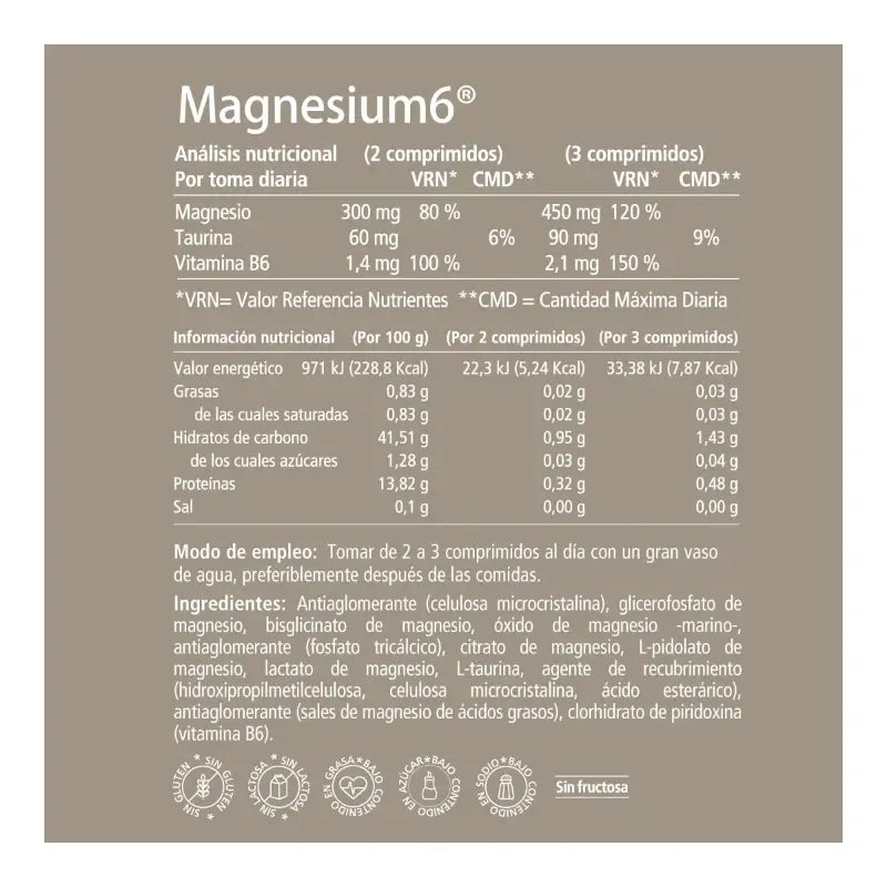 Magnesium6 20 tablettia – Sisältää 6 magnesiumsuolaa, B6-vitamiinia ja tauriinia