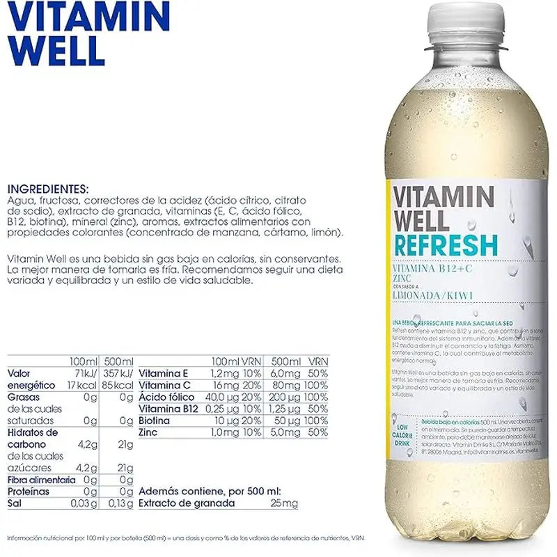 Vitamin Well Refresh Limonadi/Kiivi, 500 ml