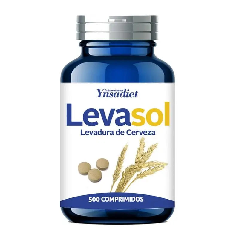 Ynsadiet Levasol -hiivavalmiste, 500 tablettia sisältävä purkki.