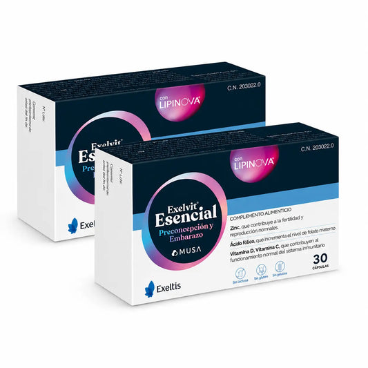 Exelvit Esencial – raskautta edeltävä vaihe ja raskaus, Duplo 2x30 kapselia