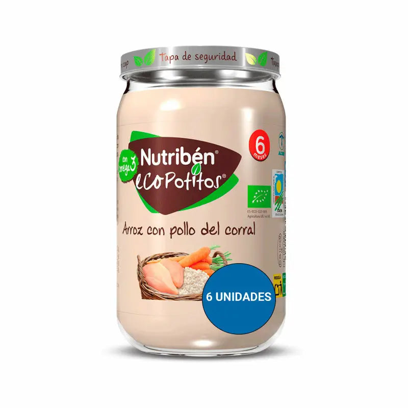 Nutriben Potito Eco -riisi ja vapaasti kasvatetun kanan liha, 6 x 235 g