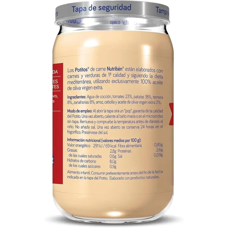 Nutriben - naudanliha-, peruna- ja porkkanapuree 6 x 235 g
