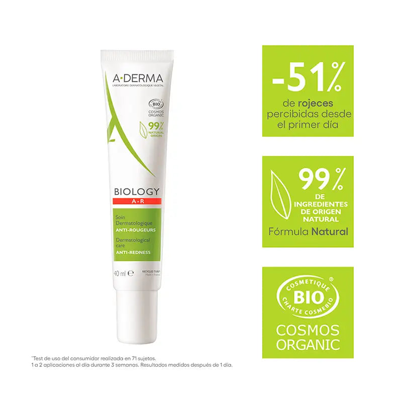 A-Derma Biology - ihotautilääketieteellinen hoito punoitusta vastaan 40 ml