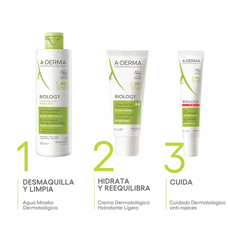 A-Derma Biology dermatologinen meikinpoistoaine 400 ml