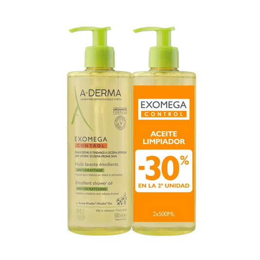 A-Derma Exomega Control Anti-Irritation Emollient Shower Oil 2 X 500 Ml