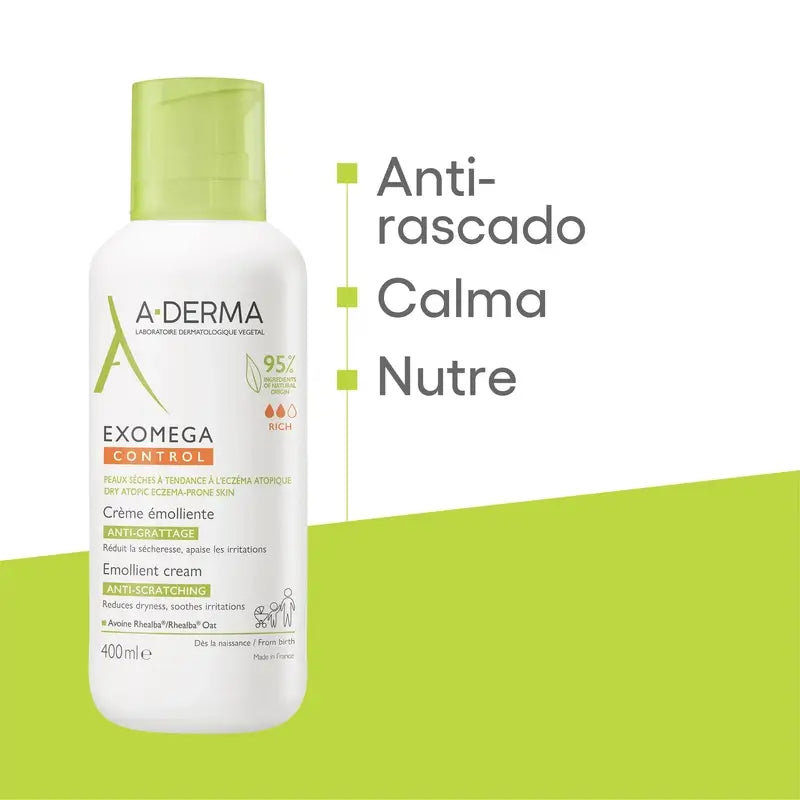 A-Derma Exomega Control pehmentävä voide, 400 ml