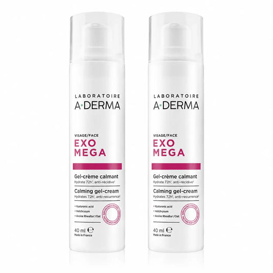 A-Derma Exomega rauhoittava kasvojen geelivoide, 40 ml, 2 kpl:n pakkaus