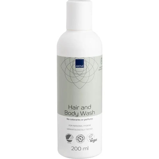 Abena suihkugeeli ja huuhtelematon shampoo, 200 ml
