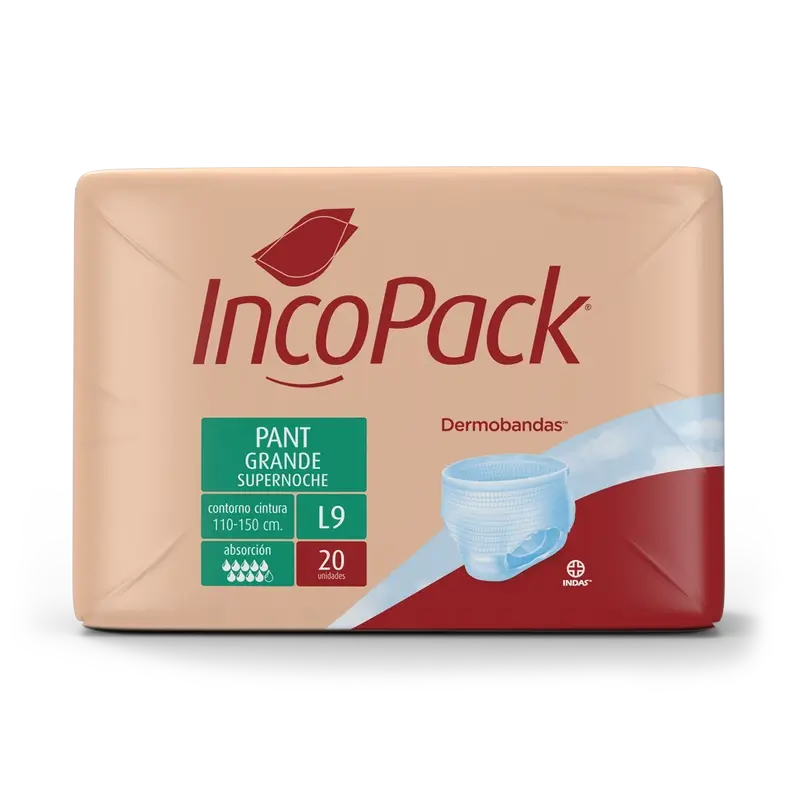 Incopack Absorbent Pant Pant Supernight Large Size , 80 units