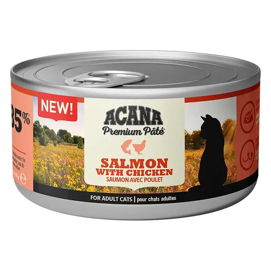 Acana Feline Premium -lohi- ja kanapatee, 24 x 85 g, kissan märkäruoka